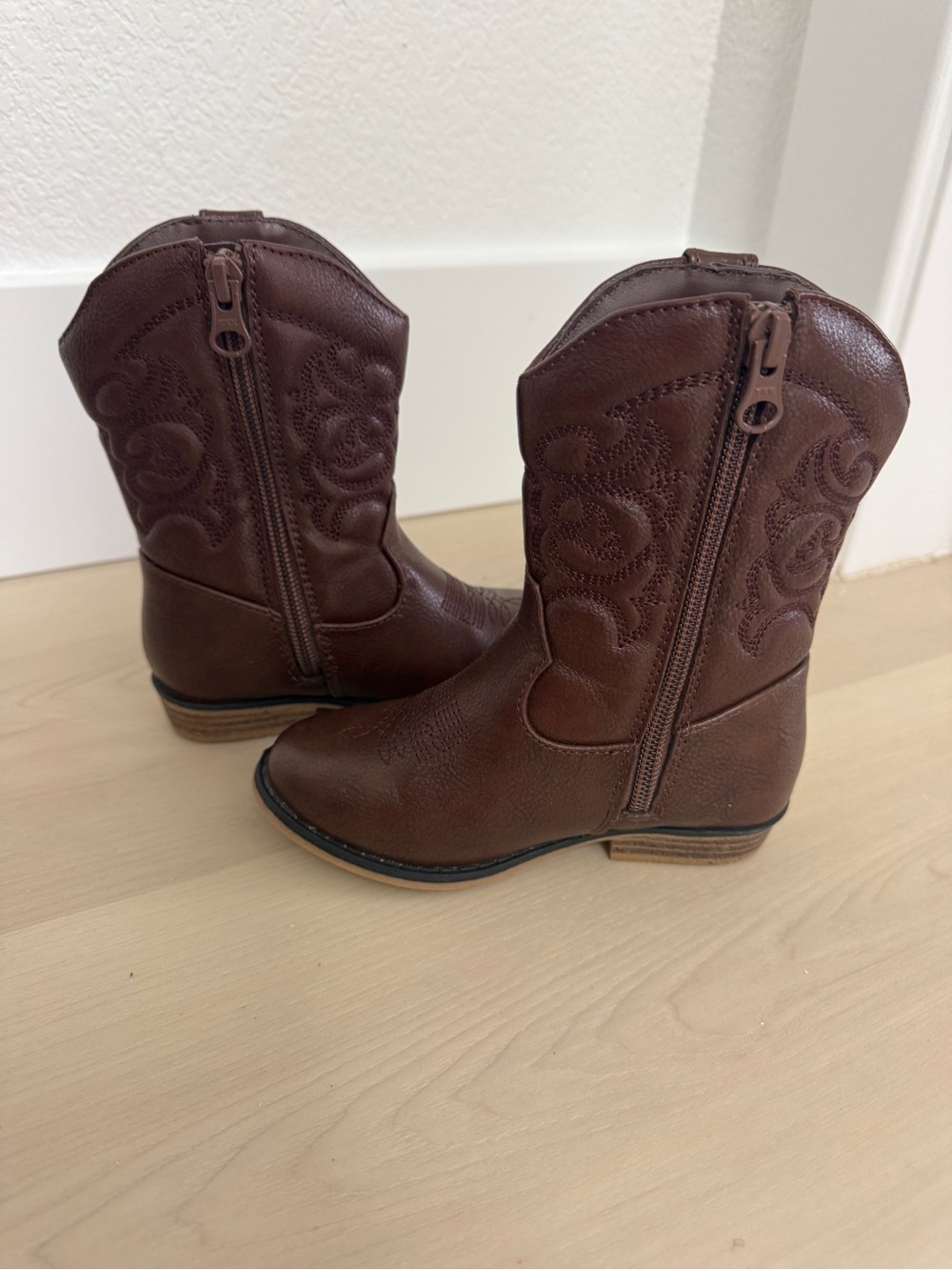 Cat & Jack Brown Kids Cowboy Boots